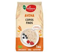 El Granero Integral - Copos Suaves Avena Integral Ecológica - 1 kg - Sin Azúcar Añadido - Aptos para Veganos - Alto Contenido en Fibra y Proteínas - Cereales de Desayuno