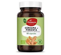 El Granero Complemento alimenticio Cúrcuma y Pimienta BIO 60 cápsulas 440 mg