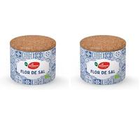 EL GRANERO INTEGRAL - Flor de Sal del Atlántico 125 g - Sal Marina 100% Natural - Perfecta para Carnes, Pescados, Verduras y más - Envase de Cartón Reciclable (Paquete de 2)