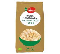 El Granero Integral - Fusilli de 4 Cereales Sin Gluten BIO - 500 g - Alto Contenido en Proteínas, Vitaminas, Minerales y Fibra - Ideal para Todas las Recetas de Pasta - Apto para Veganos y Celíacos
