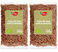 El Granero Integral - Fusilli de Trigo Espelta Integral BIO - 500 g - Fuente Rica en Proteínas - Alto Aporte Energético - Ideal para Todas las Recetas de Pasta - Apto para Veganos (Paquete de 2)