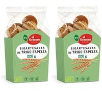El Granero Integral - Galletas Artesanas de Trigo Espelta BIO - 220 g - Alto Contenido en Fibra y Nutrientes Esenciales - Propiedades Energéticas - Aptas para Veganos (Paquete de 2)