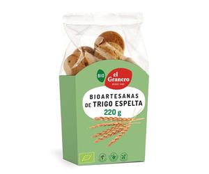 El Granero Integral - Galletas Artesanas de Trigo Espelta BIO - 220 g - Alto Contenido en Fibra y Nutrientes Esenciales - Propiedades Energéticas - Aptas para Veganos