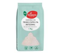 El Granero Integral - Harina Ecológica de Trigo Espelta Integral de 1 kg - Sin Azúcar Añadido - Alto Contenido en Carbohidratos y Fitonutrientes - Indicada para Elaborar Galletas o Pan