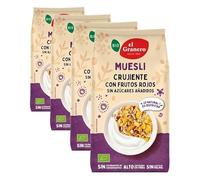 EL GRANERO INTEGRAL Muesli Crujiente Con Frutos Rojos Bio, 200 g Gran Fuente de Energía - Alto Contenido en Fibra - Ideal para el Desayuno - Apto Para Veganos (Paquete de 4)