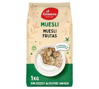 El Granero Integral - Muesli Frutas - 500 g - Elaborado con Cereales y Frutas Deshidratadas - Gran Fuente de Energía - Rica en Vitaminas y Minerales - Ideal para el Desayuno - Apto para Veganos