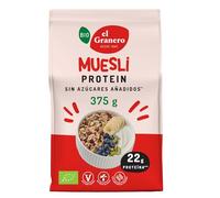 El Granero Integral - Muesli Protein Ecológico 375 g - Copos de Avena y Soja - Alto Contenido en Proteína y Fibra - Aporta una Dosis Extra de Energía - Cereales de Desayuno