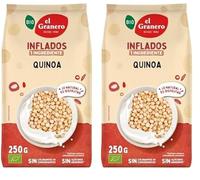 El Granero Integral - Quinoa Hinchada - 250 g - Rico en Vitaminas, Minerales y Fibra - Propiedades Hidratantes y Antioxidantes - Fuente de Energía - Ideal para Desayunos - Apta para Veganos