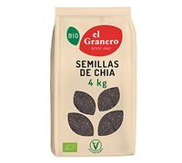 El Granero Integral - Semillas de Chía BIO - 4 kg - Fuente de Proteínas y Ácidos Grasos Omega-3 - Ricas en Fibra, Minerales y Antioxidantes - Aptas para Veganos