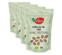 El Granero Integral - Semillas de Lino BIO - 500 Gr - Fuente de Proteínas y Ácidos Grasos Omega-3 - Ricas en Fibra y Antioxidantes - Regulan el Azúcar en la Sangre - Aptas para Veganos (Paquete de 4)