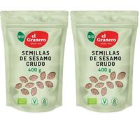 El Granero Integral - Semillas de Sésamo Crudo 400 g - Ricas en Vitaminas - Fuente de Sodio y Potasio - Favorecen el Correcto Funcionamiento del Sistema Nervioso - Aptas para Veganos (Paquete de 2)