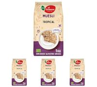 El Granero Integral - Tropi Muesli Extra - 1 kg - Elaborado con Cereales y Frutas Deshidratadas - Gran Fuente de Energía - Ideal para el Desayuno - Apto para Veganos (Paquete de 4)