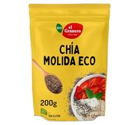 El Granero Integral - Vita Seeds Semillas de Chía Molidas BIO - 200 g - Fuente de Proteínas y Ácidos Grasos Omega-3 - Ricas en Fibra, Minerales y Antioxidantes - Aptas para Veganos