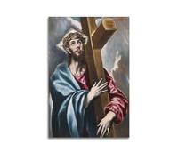 El Greco - Póster de obras de arte de Cristo llevando la cruz, lienzo para pared, decoración moderna para el hogar, 30 x 45 cm