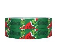 El Grinch de Navidad verde de 2 m x 22 mm de ancho, ideal para accesorios de decoración de pasteles e ideas de decoración para envolver regalos, lazos, adornos o envolver bolsas, cajas de víspera,