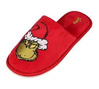 El Grinch Zapatillas de casa de terciopelo rojo para mujer (Rojo, Sistema tallas calzado EU, Adulto, Mujer, Números (rango), mediano, 36, 37)