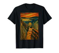 El grito con un gato Funny Art Meme Parodia Gato Camiseta