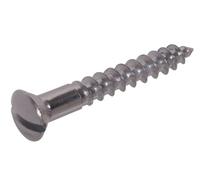 El grupo de Hillman el grupo de Hillman 1183 latón cromado Oval cabeza ranurada tornillos para madera 6 x 3/4 en. 45-Pack