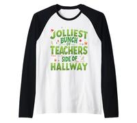 El Grupo más Alegre de Profesores a Este Lado del Pasillo Diversión navideña Camiseta Manga Raglan