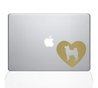 El gurú de Vinilo corazón Akita TecGadgets - Vinilo Adhesivo - 15 "MacBook Pro (2015 & Older) - Dorado (1323-mac-15p-g)