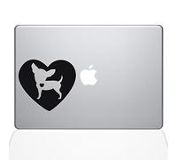 El gurú de Vinilo corazón Chihuahua Adhesivo Vinilo para Macbook - Macbook Air de 11 Pulgadas - Negro (1321-mac-11 a-bla)