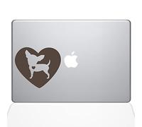 El gurú de Vinilo corazón Chihuahua TecGadgets - Vinilo Adhesivo - 12 "MacBook - marrón (1321-mac-12 m-Bro)