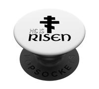 Él ha resucitado Cristianismo ortodoxo Griego Pascua PopSockets PopGrip Adhesivo