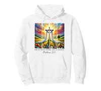 Él ha resucitado Cruz Fe Resurrección Jesús Pascua Cristiano Sudadera con Capucha