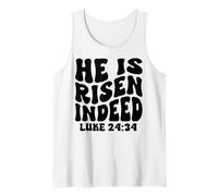 Él ha resucitado en Verdad Lucas 24-34 Domingo de Resurrección Jesús Camiseta sin Mangas