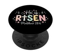 Él ha resucitado Mateo 28 6 Verso de la Biblia Christian Jesus PopSockets PopGrip Adhesivo