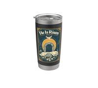Él ha resucitado Tumba vacía Cristiana Pascua Resurrección Fe Vaso térmico de acero inoxidable de doble pared