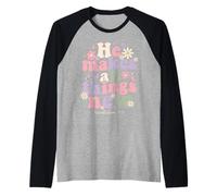 Él Hace Que Todas Las Cosas Sean Nuevas revelaciones 21 5 Escritura bíblica Camiseta Manga Raglan