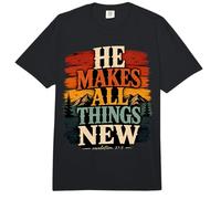 Él Hace Que Todas Las Cosas Sean Nuevas revelaciones 21 5 Escritura bíblica Comfort Colors Adult Heavyweight T-Shirt