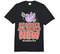 Él Hace Que Todas Las Cosas Sean Nuevas revelaciones 21 5 Escritura bíblica Comfort Colors Adult Heavyweight T-Shirt