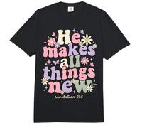 Él Hace Que Todas Las Cosas Sean Nuevas revelaciones 21 5 Escritura bíblica Comfort Colors Adult Heavyweight T-Shirt