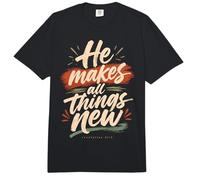Él Hace Que Todas Las Cosas Sean Nuevas revelaciones 21 5 Escritura bíblica Comfort Colors Adult Heavyweight T-Shirt