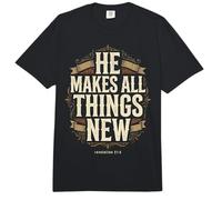 Él Hace Que Todas Las Cosas Sean Nuevas revelaciones 21 5 Escritura bíblica Comfort Colors Adult Heavyweight T-Shirt