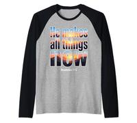 Él Hace Que Todas Las Cosas Sean Nuevas revelaciones 21 5 Versículo de la Biblia Camiseta Manga Raglan