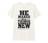 Él Hace Que Todas Las Cosas Sean Nuevas revelaciones 21 5 Versículo de la Biblia Camiseta Premium