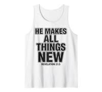Él Hace Que Todas Las Cosas Sean Nuevas revelaciones 21 5 Versículo de la Biblia Camiseta sin Mangas