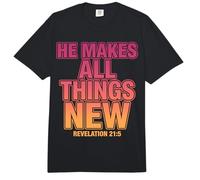 Él Hace Que Todas Las Cosas Sean Nuevas revelaciones 21 5 Versículo de la Biblia Comfort Colors Adult Heavyweight T-Shirt