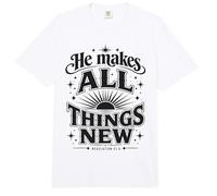 Él Hace Que Todas Las Cosas Sean Nuevas revelaciones 21 5 Versículo de la Biblia Comfort Colors Adult Heavyweight T-Shirt