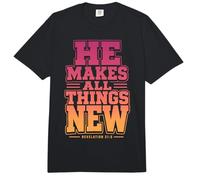Él Hace Que Todas Las Cosas Sean Nuevas revelaciones 21 5 Versículo de la Biblia Comfort Colors Adult Heavyweight T-Shirt