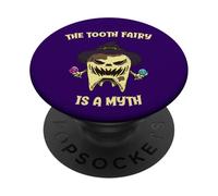 El Hada de los Dientes es un Mito Dentista Monstruo Diente Halloween PopSockets PopGrip Adhesivo
