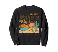 Él hará un Camino - Isaías 43:19 Retro Desert Christian Sudadera