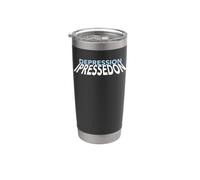 El hechizo de letras de depresión "presioné" inspira a las víctimas Vaso térmico de acero inoxidable de doble pared