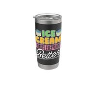 El helado hace que todo sea mejor Dulces Helado congelado Vaso térmico de acero inoxidable de doble pared