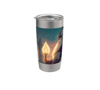 El héroe caballero mago con coraje y magia. Vaso térmico de acero inoxidable de doble pared