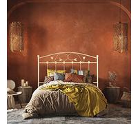 El Herrero Cabecero de Forja Manchego | Cabezal para Cama de Matrimonio e Individual | Producto Artesanal de España Beige, para Cama de 150 (157cm)