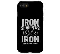 El Hierro agudiza los proverbios de Hierro 27:17 Escritura bíblica Cristiana Carcasa para iPhone SE (2020) / 7/8